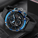 MEGALITH New Sport Watches Men Top Brand Luxury 30m Waterproof Luminous Blue Watches Man Fashion Chronograph Quartz Wristwatches