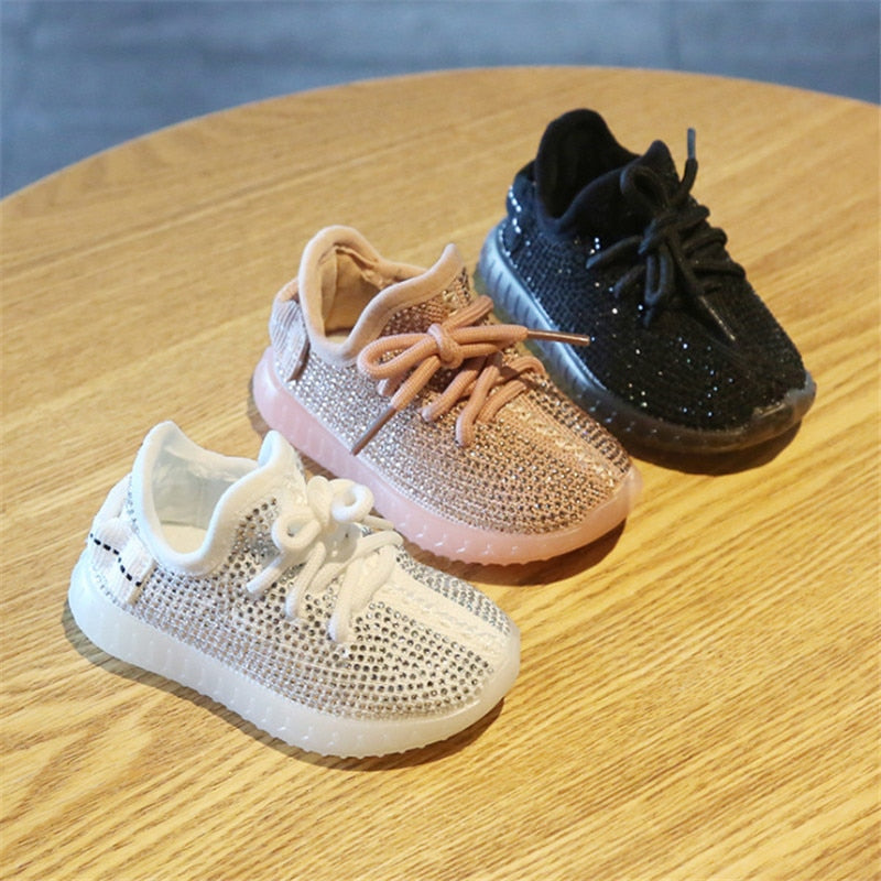 Chaussures bébé Aogt avec strass – Baskets souples garçon et fille