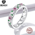 Bague Fleur Argent 925 Bisaer - Zircons Colorés