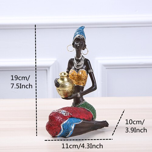 Figurine Résine Femme Africaine Ethnique - Décoration Vintage Maison 2
