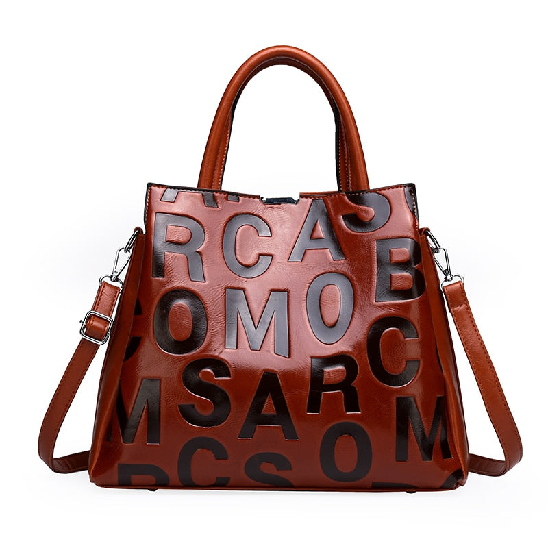 Sac à main femme en cuir PU avec bandoulière – Design lettres fashion