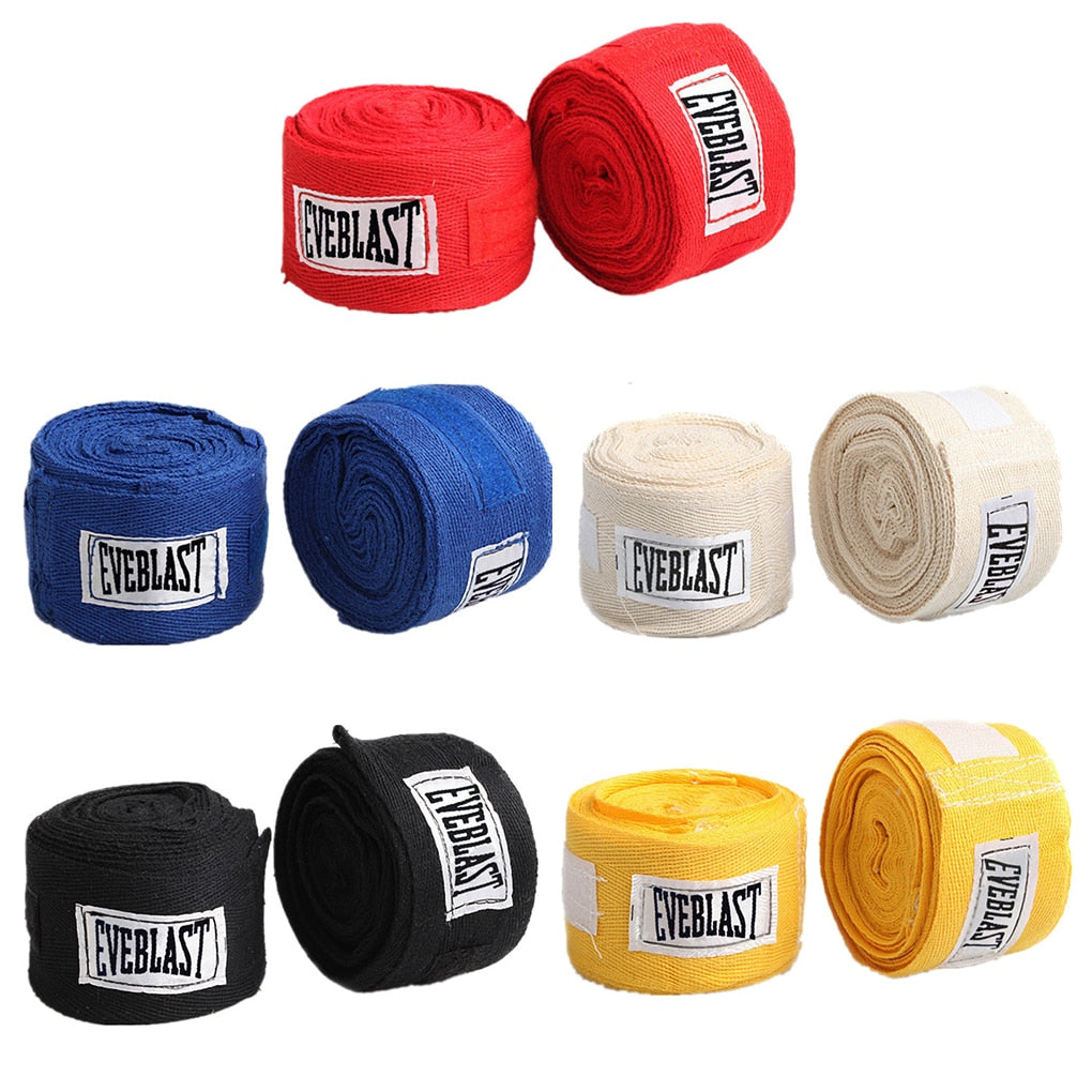 Lot de 2 bandes de boxe coton 3 m – Bandages Muay Thai et Taekwondo