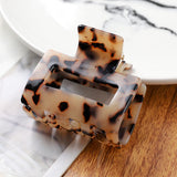 High Quality Geometric Acetate Hair Claws Large Square Hair Crabs Clip Leopard Grain Hair Clamps For Women Hair Accessories
