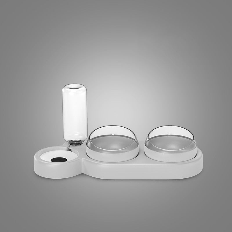 Gamelle double automatique pour chat et chien avec fontaine à eau