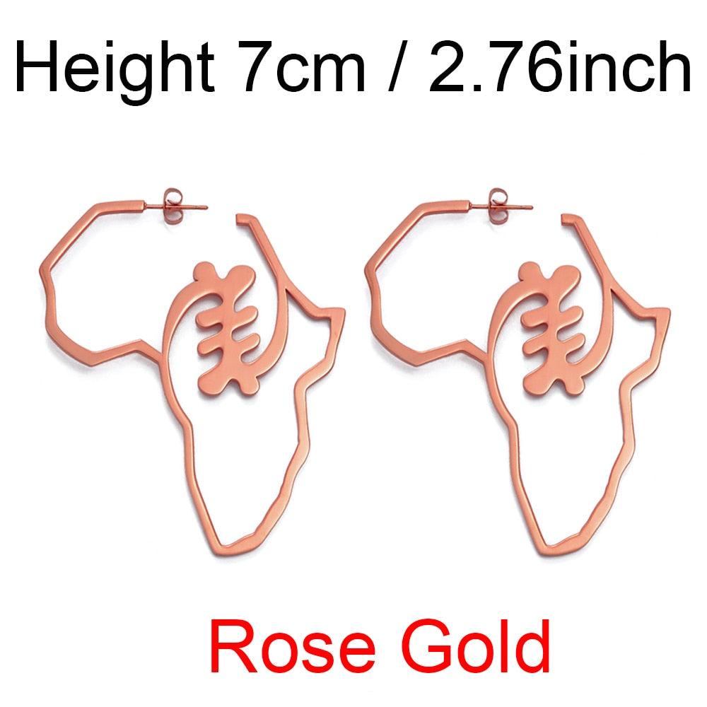 Boucles d'Oreilles Symbole Adinkra Nyame Anniyo - Bijou Africain Doré 3