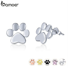 Boucles d'oreilles argent 925 Bamoer empreinte de patte – SCE407