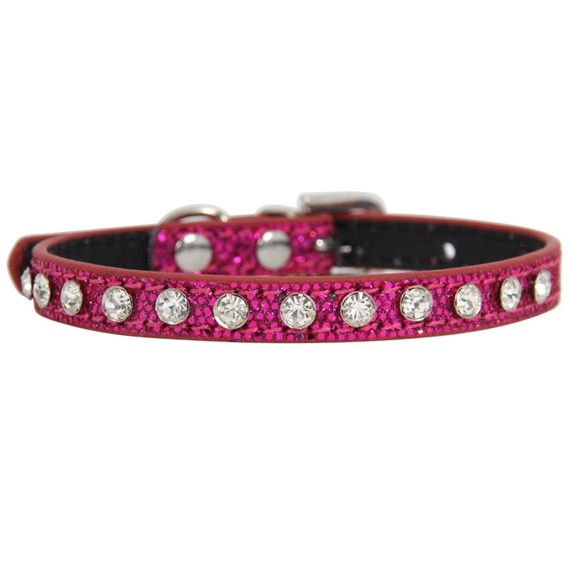 Collier chat et chien strass diamant – Cuir réglable pour chaton