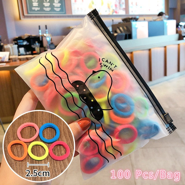 Lot de 50 à 200 élastiques colorés pour enfant – Accessoires cheveux fille