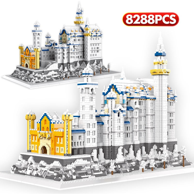 Château de neige en blocs micro 8288 pièces – Construction architecture