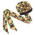 Bonnet Satin Motif Ankara - Foulard Tête Double Couche