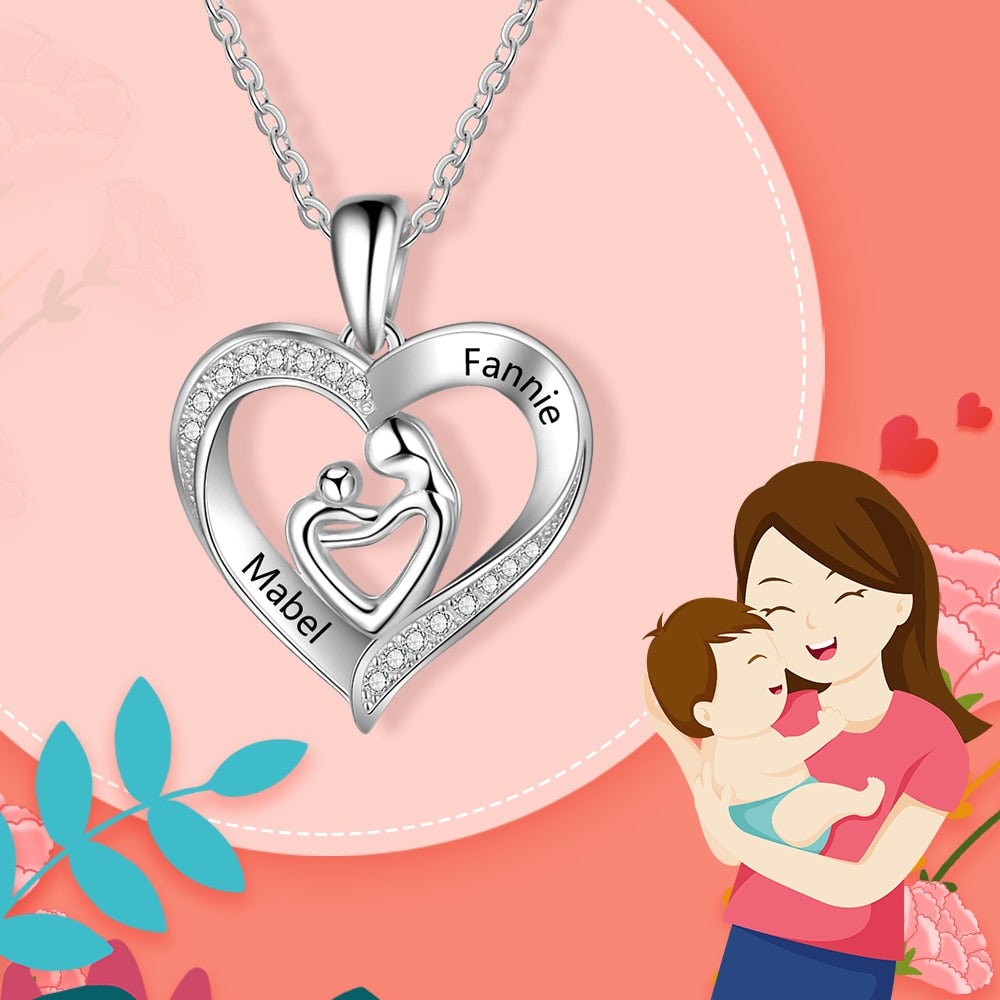 Collier Personnalisé Mère et Enfant - Argent 925 Gravé