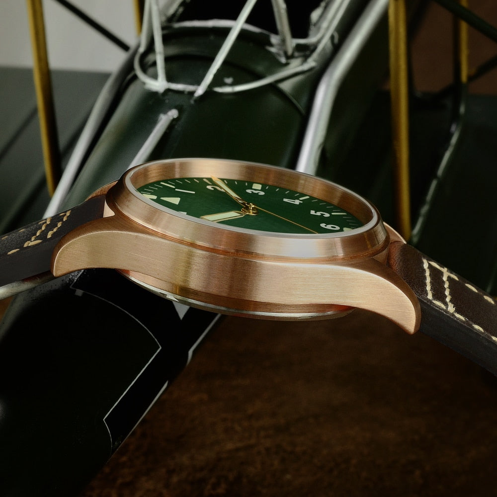 Montre Pilote Mécanique San Martin - Bronze Étanche 200m