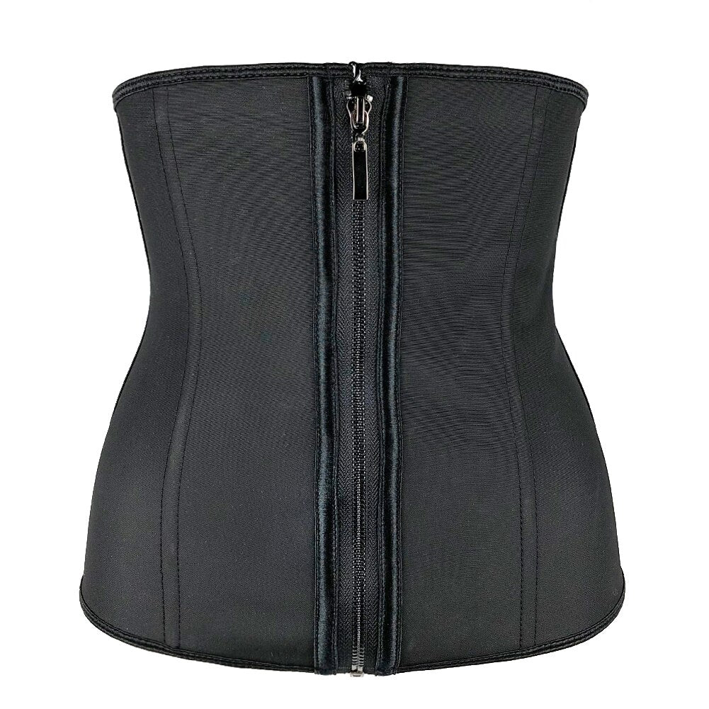 Corset gainant latex avec crochets et fermeture éclair – XXS à 6XL
