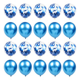 blue happy baby shower boys birthday pull flag banner balloon garland 1 age birth day 12month photo frame first party decor 1st