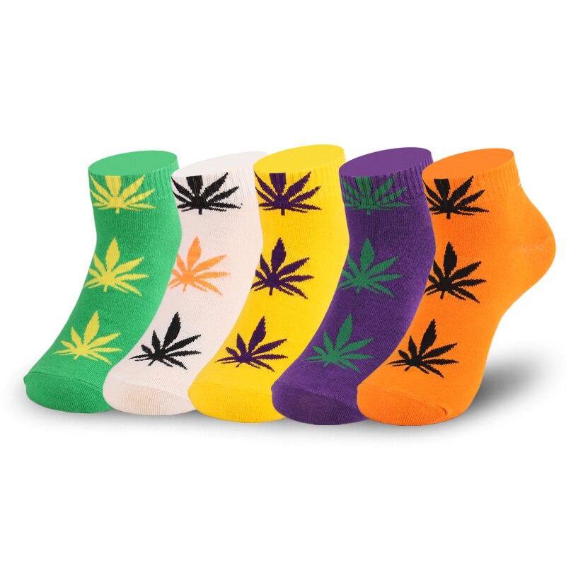 Lot de 5 paires de chaussettes fantaisie homme – Style Harajuku casual