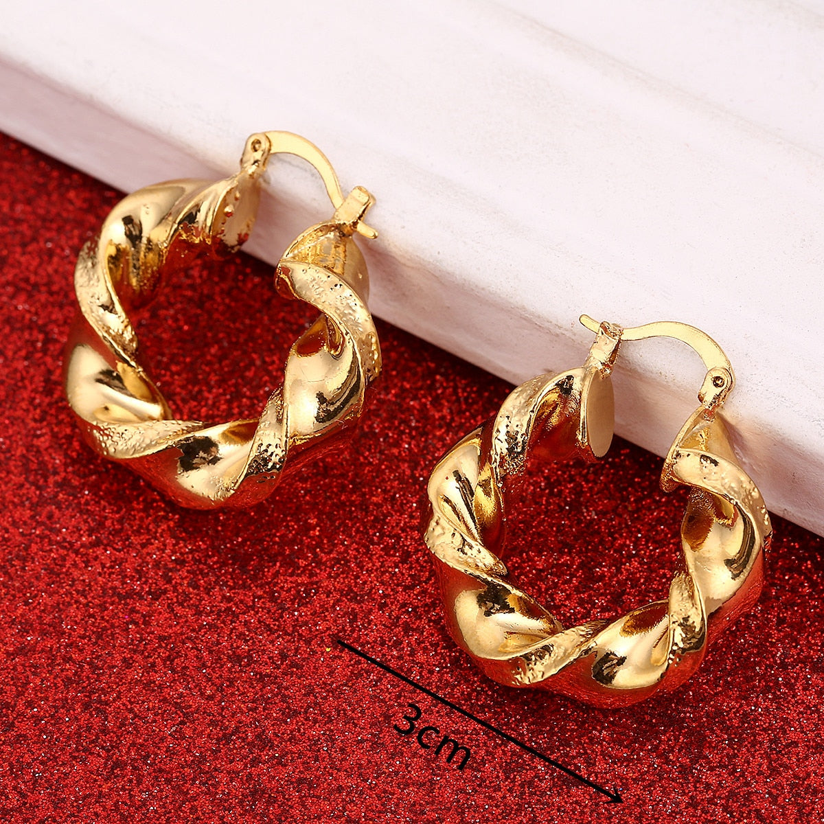 Boucles d'Oreilles Créoles Dorées Style Africain Éthiopien 2