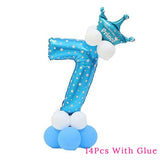 blue happy baby shower boys birthday pull flag banner balloon garland 1 age birth day 12month photo frame first party decor 1st