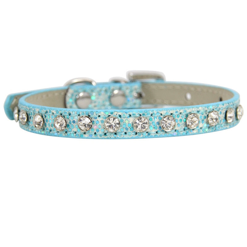Collier chat et chien strass diamant – Cuir réglable pour chaton