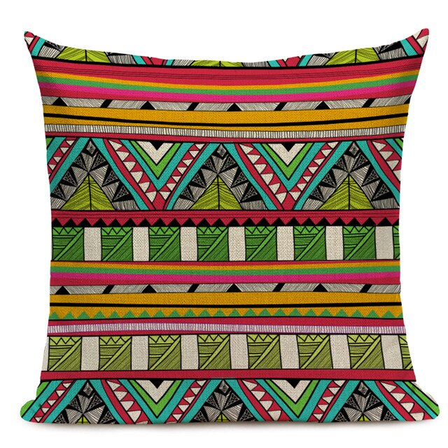 Housse Coussin Géométrique Style Africain - Éléphant Lin Décoration 3
