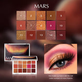 QIBEST Glitter Eyeshadow Palette 15 Colors Planet Holographic Pigment Matte Shimmer Eye Shadow Powder Shiny Eye Makeup Pallete