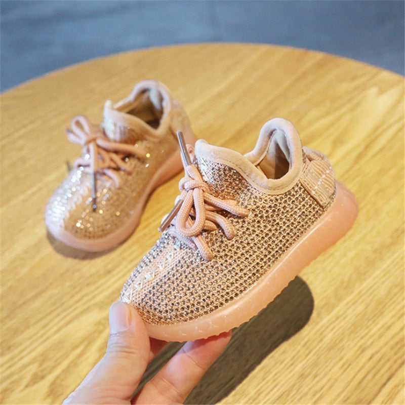 Chaussures bébé Aogt avec strass – Baskets souples garçon et fille