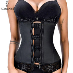 Corset gainant latex avec crochets et fermeture éclair – XXS à 6XL