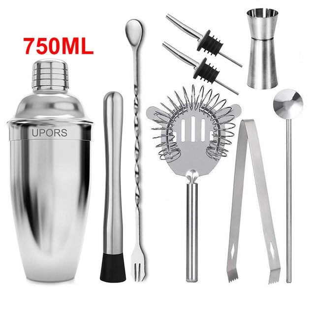 Shaker à cocktail Upors inox 550/750 ml avec mudler, jigger et cuillère