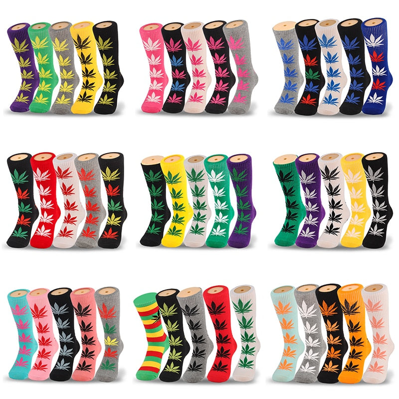 Lot de 5 paires de chaussettes fantaisie homme – Style Harajuku casual