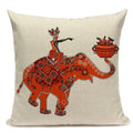 Housse Coussin Géométrique Style Africain - Éléphant Lin Décoration 4