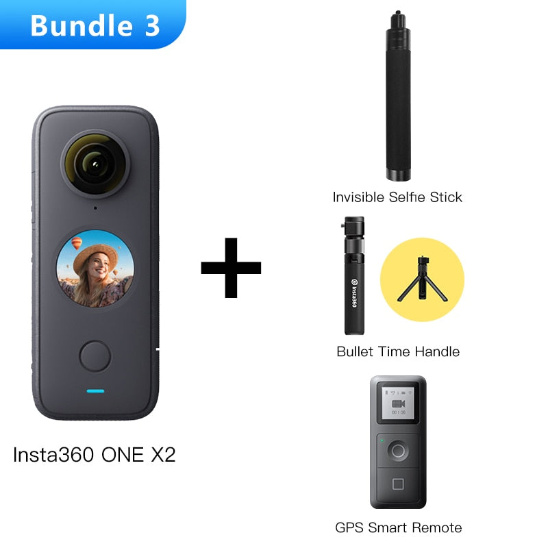 Caméra 360° Insta360 One X2 5.7K – Étanche 10 m, panoramique sport