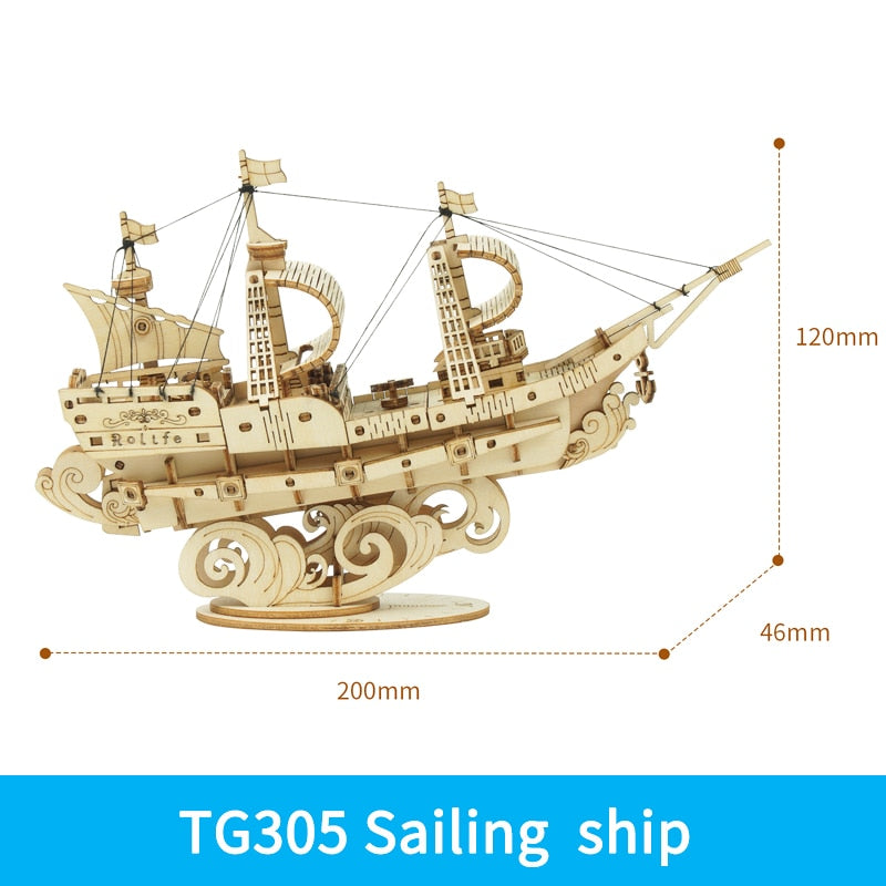 Puzzle 3D en bois Robotime – Maquette bateau à assembler pour enfant
