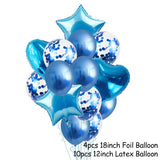 blue happy baby shower boys birthday pull flag banner balloon garland 1 age birth day 12month photo frame first party decor 1st