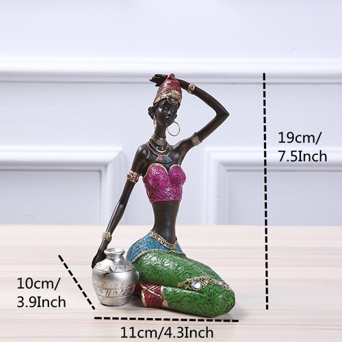 Figurine Résine Femme Africaine Ethnique - Décoration Vintage Maison 2
