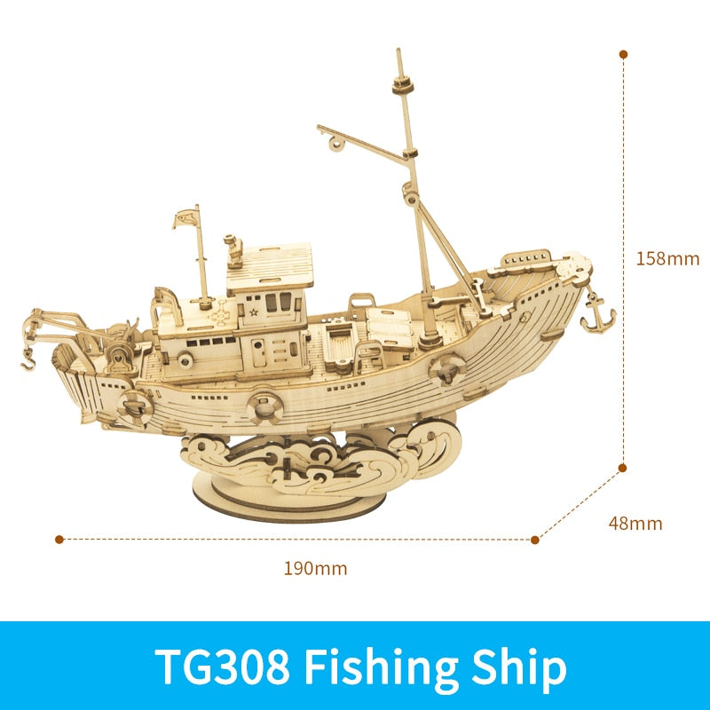 Puzzle 3D en bois Robotime – Maquette bateau à assembler pour enfant