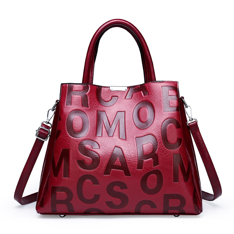 Sac à main femme en cuir PU avec bandoulière – Design lettres fashion
