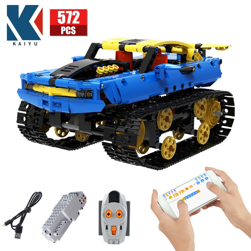 Char militaire RC télécommandé via app – Blocs de construction technique