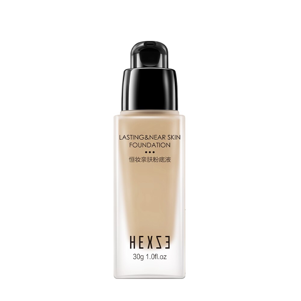Fond de teint liquide hydratant Hexze – Couvrance pores, peaux sèches