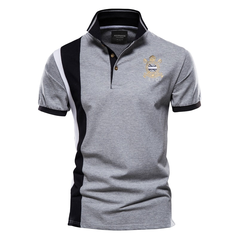 Polo homme Aiopeson 100% coton avec badge brodé – Manches courtes été