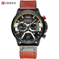 CURREN Luxury Brand Mens Watch Military Leather Wristwatch Man Sports Clock Casual Fashion Chronograph Waterproof Relojes Hombre