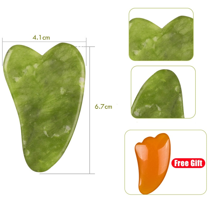 Rouleau de jade facial et gua sha naturel – Massage et soin du visage