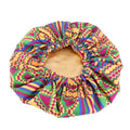 Bonnet Satin Motif Ankara - Foulard Tête Double Couche