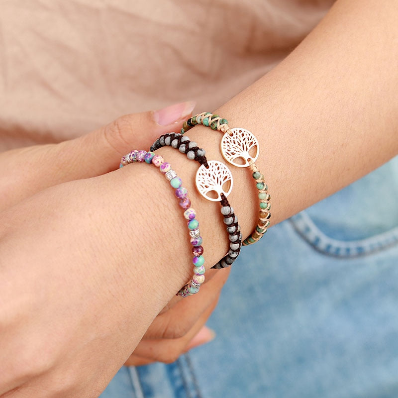 Bracelet Arbre de Vie Africain - Tressé Yoga Amitié