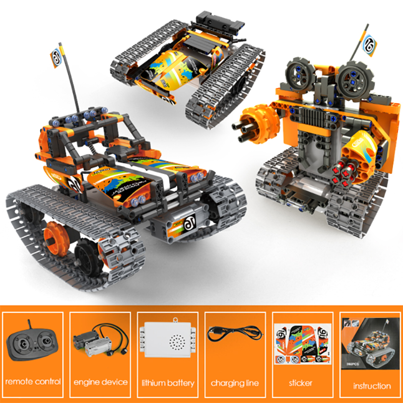 Voiture RC chenillée cascades – Blocs STEM télécommandée haute technologie