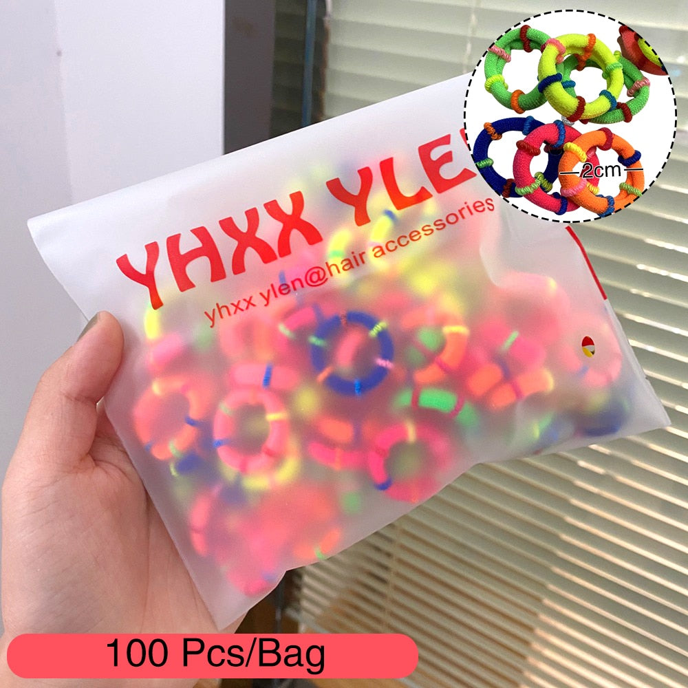 Lot de 50 à 200 élastiques colorés pour enfant – Accessoires cheveux fille