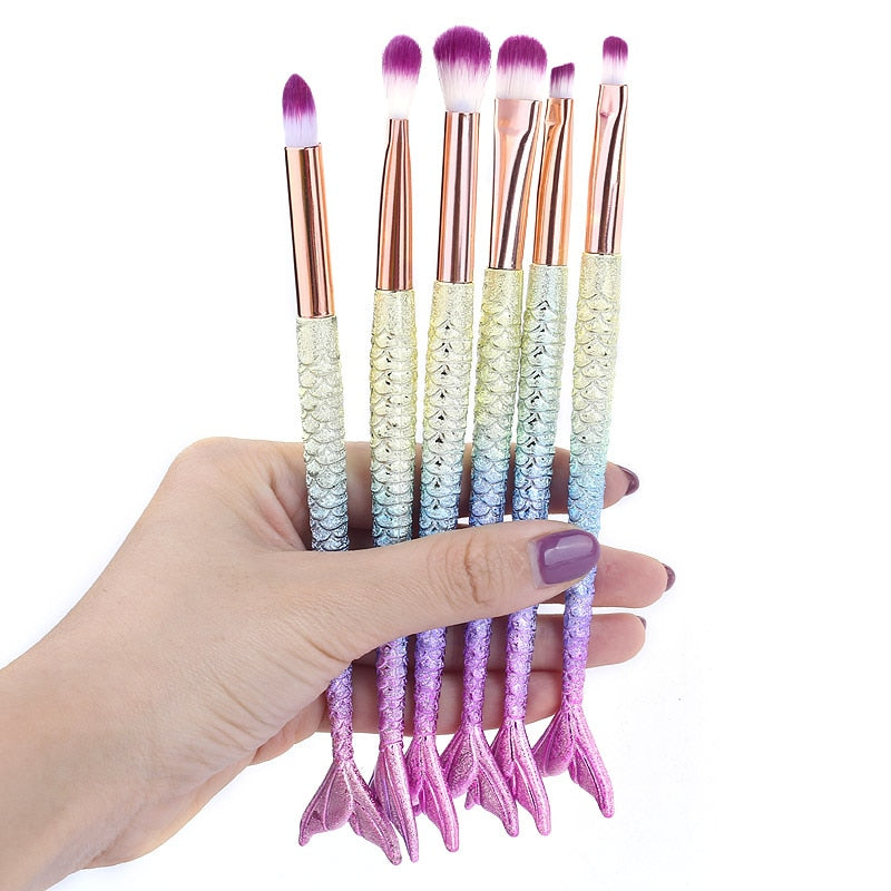 Set de pinceaux maquillage Mermaid – Fond de teint, fard et enlumineur