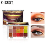 QIBEST Glitter Eyeshadow Palette 15 Colors Planet Holographic Pigment Matte Shimmer Eye Shadow Powder Shiny Eye Makeup Pallete