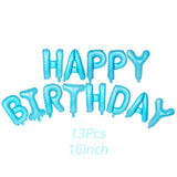 blue happy baby shower boys birthday pull flag banner balloon garland 1 age birth day 12month photo frame first party decor 1st