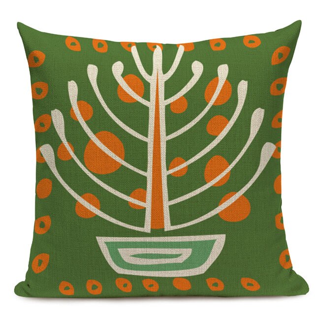 Housse Coussin Géométrique Style Africain - Éléphant Lin Décoration 4