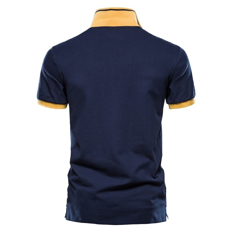 Polo homme Aiopeson 100% coton avec badge brodé – Manches courtes été