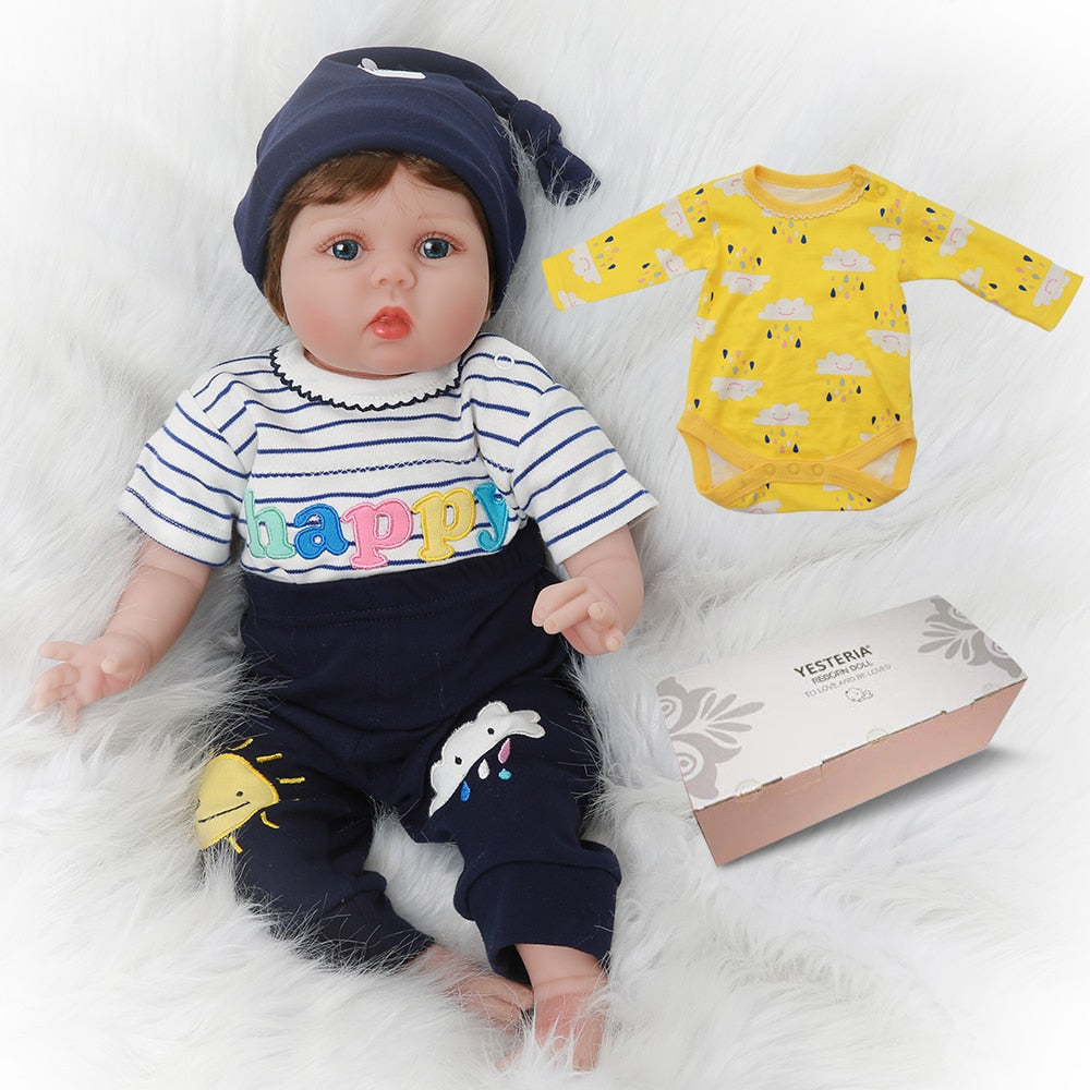 Poupée bébé reborn avec vêtements et cheveux courts – Jouet fille et garçon